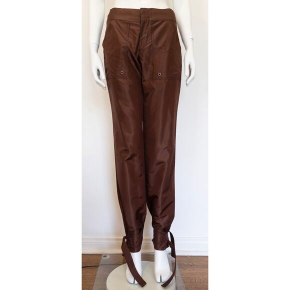 S/S 2003 Gucci by Tom Ford Dusty Brown Silk Runway Pants - Picture 1 of 10